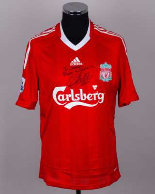 Sami Hyypia red No.4 Liverpool short-sleeved shirt 2008-09