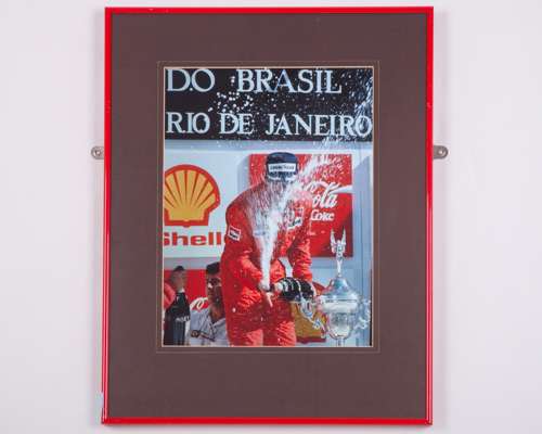 Nigel Mansell Ferrari Podium Framed Print