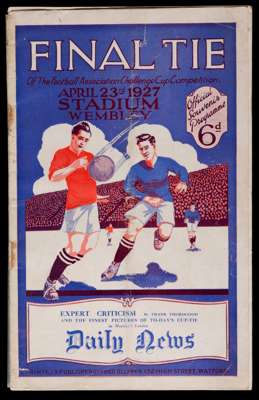 F.A. Cup Final programme Arsenal v Cardiff City 23rd April 1927, staples removed, vertical & horizontal folds