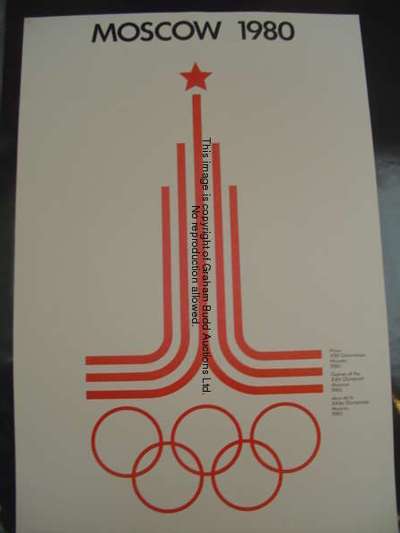A 1980 Moscow Olympic Games poster, designed by Wladimir Arsentjev