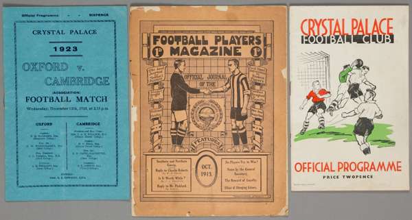 Oxford v Cambridge Varsity programme, played at Crystal Palace, 12th December 1923,
 four-page with blue printed stiff cover, team line-up on centre p
