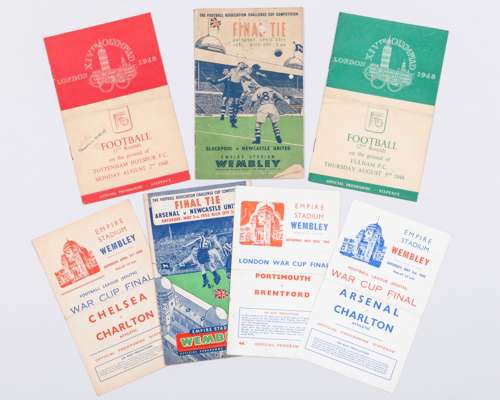 Three War Cup Final match programmes