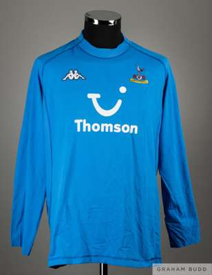 Kasey Keller blue No.1 Tottenham Hotspur v. Feyenoord match worn goalkeepers long-sleeved shirt, 2004, 
 Kappa, with crew-neck collar and embroidered 