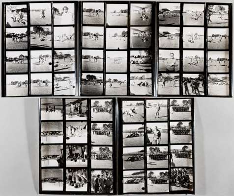 BRITISH LIONS TO NEW ZEALAND 1971 FIVE ORIGINAL POSITIVE CONTACT SHEETS EACH COMPRISING 12 ORIGINAL IMAGES OF THE LIONS IN NEW ZEALAND FOR THE HISTORI