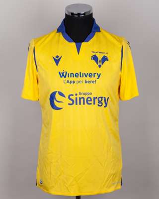 Darko Lazovic yellow and blue No.8 Hellas Verona v. Genoa short-sleeved shirt, 2020-21