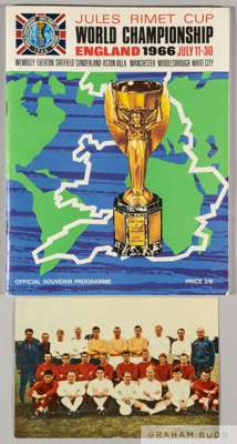 World Cup England 1966 tournament brochure signed to England page by full squad of 22 players