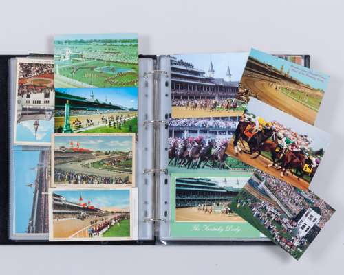 A binder of American horse racing postcards