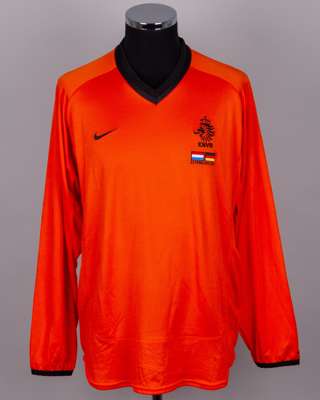 Giovanni Van Bronckhorst orange and black No.17 Holland long-sleeved shirt, 2000