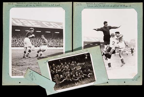 Three George Robledo signed photographic presentations from his pre-Newcastle days at Barnsley, all with presentation signing by Chilean footballer on