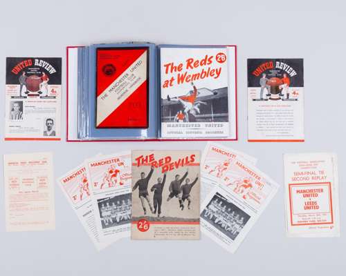 A collection of Manchester United programmes and brochures