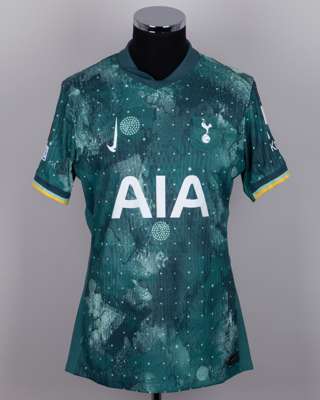 Cristian Romero green No.17 Tottenham Hotspur Europa League short-sleeved shirt, 2024-25