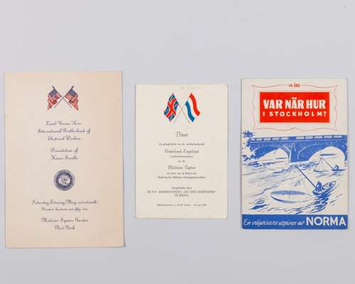 Jack Rowley a Holland v. England menu card, 22nd May 1965