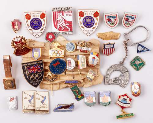David Hemery collection of Olympic and athletic pins
