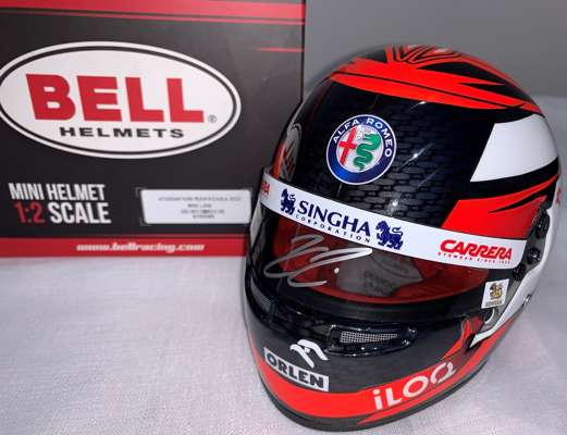 Kimi Räikkönen signed 2020 Alfa Romeo Model Helmet (1:2 Scale),
 signed on visor with silver sharpie, with COA and photo proof