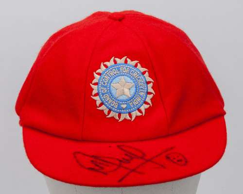 Mohammed Siraj red India Red For Ruth match worn autographed cap