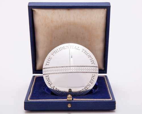 Dickie Bird silver England v. West Indies The Prudential Trophy ODI cricket series medal 1976