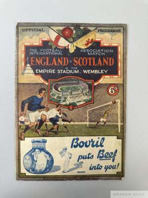 England v. Scotland International match programme, 9th April 1932
 with pictorial covers