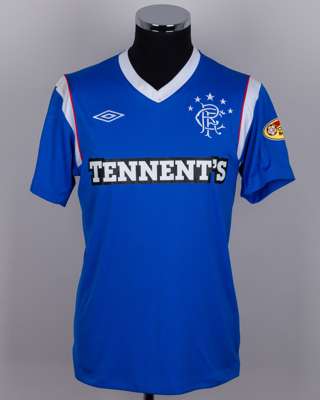 Steven Naismith blue and white No.14 Rangers short-sleeved shirt, 2011-12