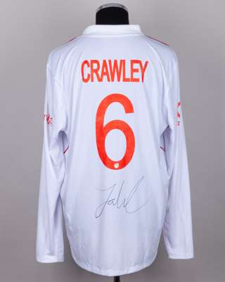 Zak Crawley white and red No.6 England v. India match worn, autographed Red For Ruth shirt