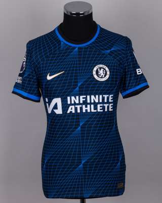 Marc Cucurella dark blue No.3 Chelsea short-sleeved shirt, 2023-24