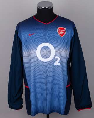 Ray Parlour blue No.15 Arsenal dual layer long-sleeved shirt, 2002-03