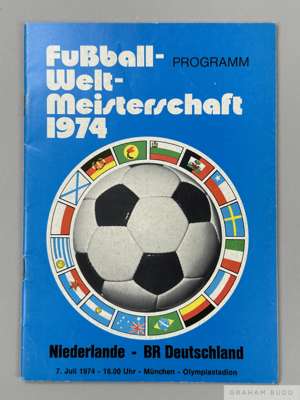 1974 World Cup Final programme Netherland v Germany 7th July

 good overall condition