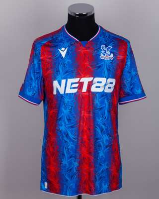 Jean-Philippe Mateta blue and red No.14 Crystal Palace match issued short-sleeved shirt, 2025
