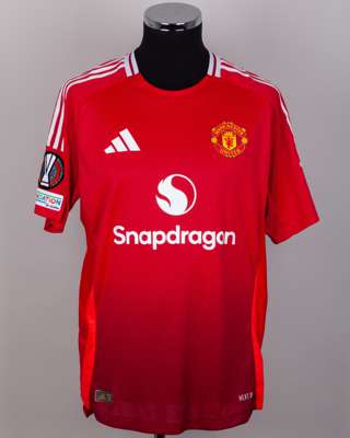 Ayden Heaven red No.26 Manchester United short-sleeved shirt, 2024-25