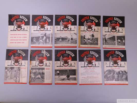 Complete run of Manchester United home league and F.A.Cup match programmes, 1950-51
 programme in fair/poor condition (24)