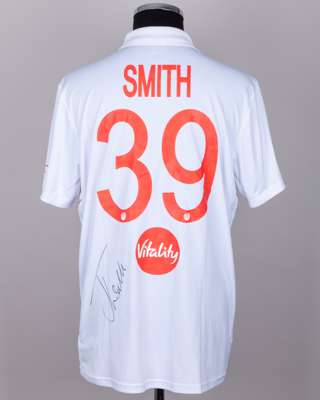 Jamie Smith No.39 England v. New Zealand match worn, signed Red For Ruth shirt
