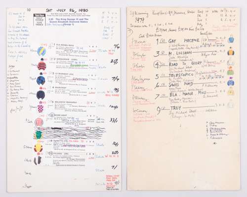 Sir Peter O'Sullevan 1979 King George at Ascot broadcast commentary card