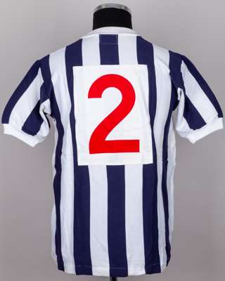 Blue and white No.2 West Bromwich Albion short-sleeved shirt, 1960s