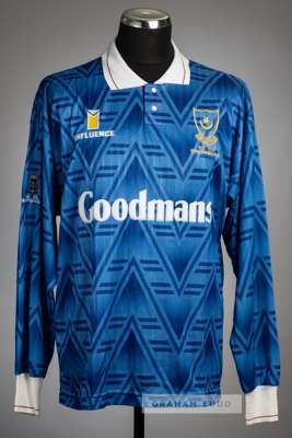 Andy Awford blue Portsmouth F.A. Cup Semi-final no.2 jersey v Liverpool at Highbury, 5th April 1992,
 Influence, unused long-sleeved spare, right slee