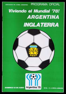 Argentina v England international programme 12th June 1977, very good condition