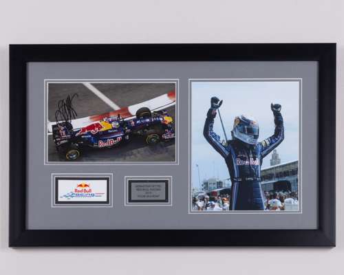 Sebastian Vettel 2013 Red Bull Racing Signed Framed Picture Display