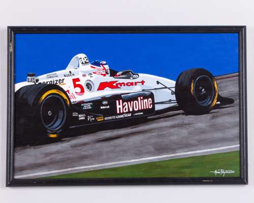 Nigel Mansell 1994 Indy Car Framed Artwork By Anne Peyton