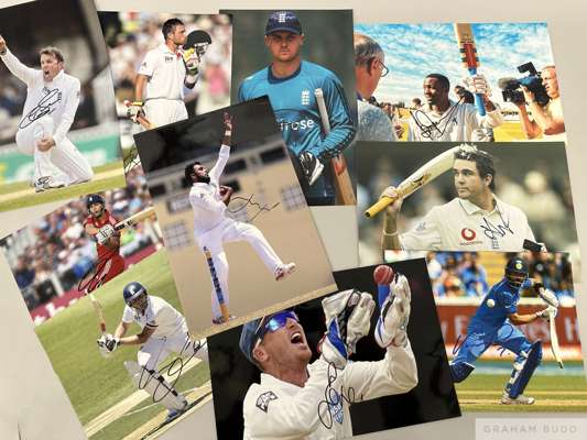 Cricket signed photographs of English Test players, 
 all signed boldly in black marker pen, include Swann, Roy, Rashid, Hales, Bell, Pietersen, Balla