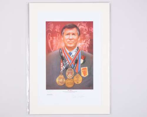 Alex Ferguson autographed Sir Alex by Stewart W. Beckett and Jose Palomares print