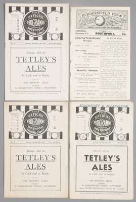 Four Southport programmes,  

three F.L. Division Three North homes v Crewe Alexandra 23rd October 1937, New Brighton 4th December 1937 and Accrington