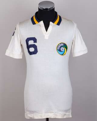 Franz Beckenbauer white No.6 Cosmos match worn short-sleeved shirt, 1981-82