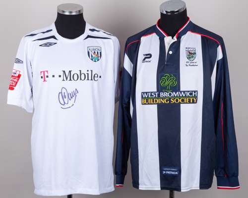 Blue and white No.8 West Bromwich Albion long-sleeved shirt, 2002-04