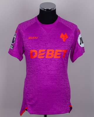 Matheus Cunha purple No.10 Wolves v. Tottenham Hotspur short-sleeved shirt, 2024