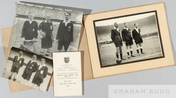 Mervyn Griffiths World Cup 1950 exceptionally rare itinerary belonging to Griffiths