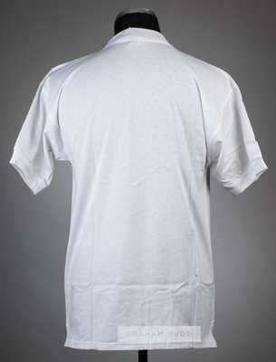 Allan Clarke signed white Leeds United 1972 Centenary F.A.Cup Final retro jersey,
 Score Draw, signed in black marker pen with Allstars COA