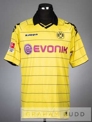 Santana yellow and black Borussia Dortmund no.27 home jersey v Manchester City in the Ferrostaal Cup at Signal Iduna Park, 4th August 2010,
 short-sle