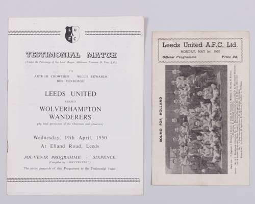 Leeds United v. Wolverhampton Wanderers Testimonial match programme, 1950