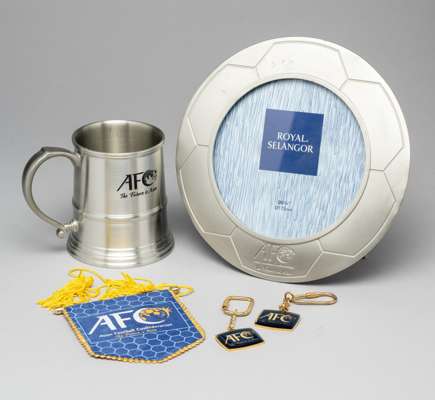 Asian Football Confederation selection pewter tankard and plate,
 in very expensive and sought after Royal Selegor Pewter, issued to celebrate Asian F