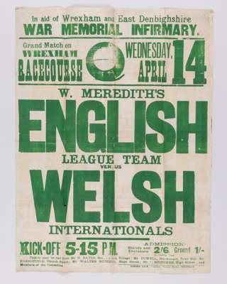 An original Billy Meredith League Team advertising poster