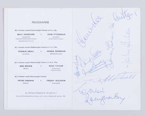 An Anglo-American Sporting Club menu to honour Bobby Charlton, 1972