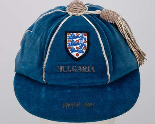 Booby Moore blue England v. Bulgaria International cap, 1968-69